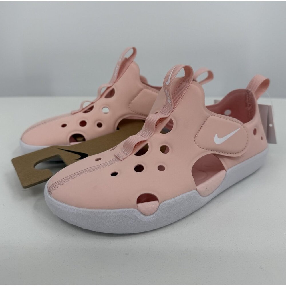 Nike Sunray Protect 4 Water Shoes Sandals sz 2 Youth Girl Pink/White Closed Toe